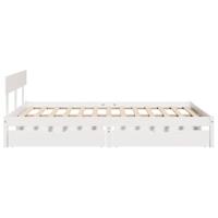 Bedframe zonder matras massief grenenhout wit 140x190 cm - thumbnail