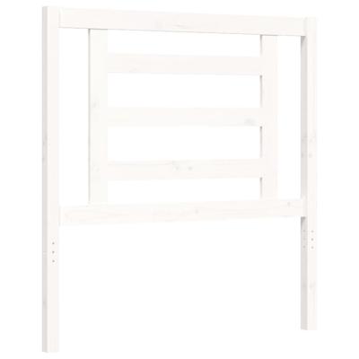 Bedframe met hoofdbord massief hout wit