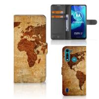 Motorola G8 Power Lite | Flip Cover | Wereldkaart | Portemonnee hoesje - thumbnail