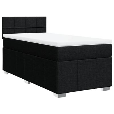 Boxspring met matras stof zwart 100x200 cm