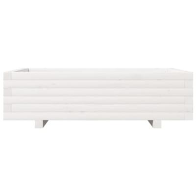 VidaXL Plantenbak 90x60x26,5 cm massief grenenhout wit