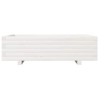 VidaXL Plantenbak 90x60x26,5 cm massief grenenhout wit - thumbnail