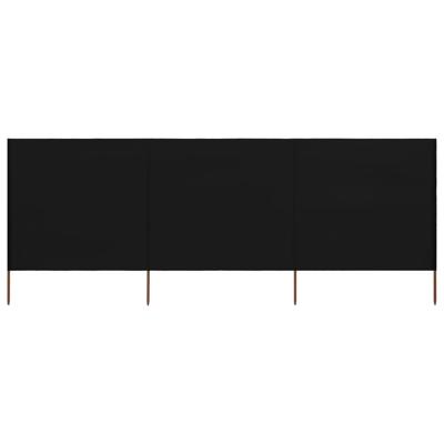 Windscherm 3-panelen 400x120 cm stof zwart Windscherm 3-panelen 400x120 cm stof zwart