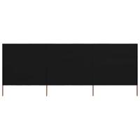 Windscherm 3-panelen 400x120 cm stof zwart - thumbnail