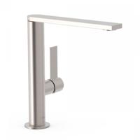 Wastafelmengkraan Tres Project 1-Hendel Uitloop Recht 21,8 cm Rond RVS Tres - thumbnail