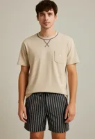 M.E.Q. Heren shortama - Katoen - ronde hals - Beige - thumbnail