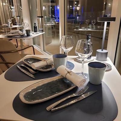 Snoerloze tafellamp - LUMISKY - ROBY - H30 cm - Aluminium Touch - Donkergrijs - LED