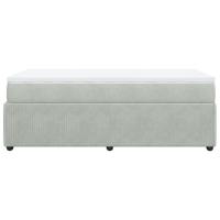 Boxspring met matras fluweel lichtgrijs 100x200 cm - thumbnail
