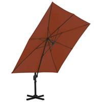 VidaXL Zweefparasol met aluminium paal 300x300 cm terracottakleurig - thumbnail