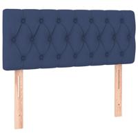 Boxspring met matras stof blauw 90x200 cm - thumbnail