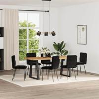 Eetkamerstoelen 6 st fluweel zwart - thumbnail