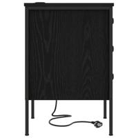 Nachtkastje 2 pcs Zwart eiken 42 x 41 x 61 cm Bewerkt hout - thumbnail