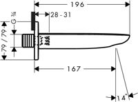 hansgrohe Puravida baduitloop 3/4", wit-, chroom - thumbnail