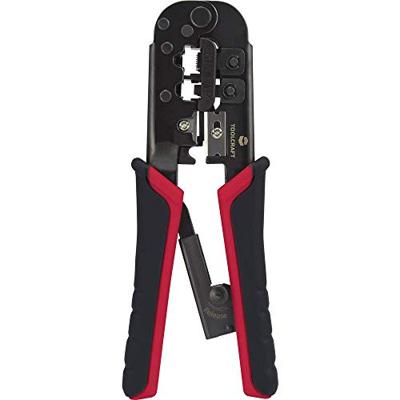 TOOLCRAFT TO-6850977 Krimp- en striptang Modulaire stekkers (western) Incl. stripgereedschap RJ11, RJ12, RJ45