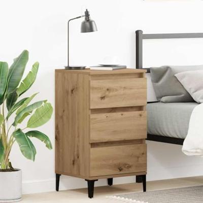 Nachtkastje met lade Artisan Eiken 45 x 35 x 44 cm Bewerkt hout