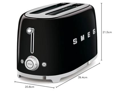 Smeg TSF02BLEU Broodrooster Zwart - thumbnail