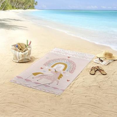 Good Morning Kinder Strandlaken Velours Unilove 75x150cm - multi