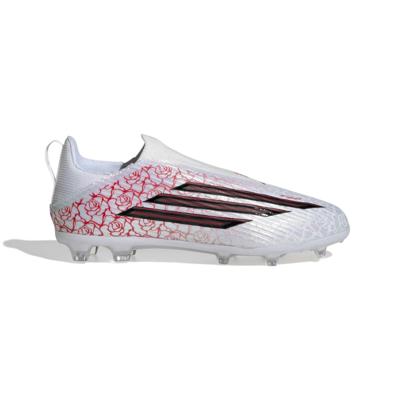 adidas F50 Lamine Yamal League Veterloze Gras / Kunstgras Voetbalschoenen (MG) Kids Wit Felrood Zwart