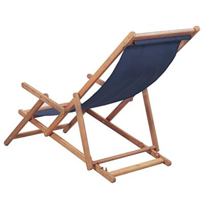 Strandstoel inklapbaar stof blauw - thumbnail