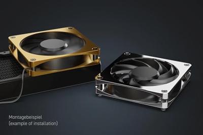 Alphacool Apex Stealth Metall PC-ventilator Chroom (b x h x d) 120 x 120 x 25 mm