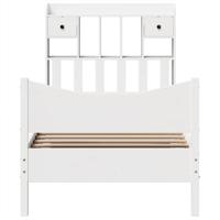 Bedframe zonder matras massief grenenhout wit 75x190 cm - thumbnail