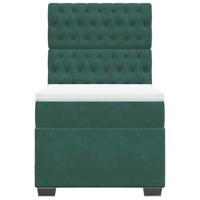 Boxspring met matras fluweel donkergroen 90x190 cm - thumbnail