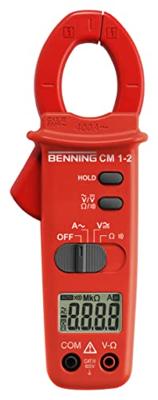 Benning CM 1-2 Stroomtang, Multimeter Digitaal CAT III 600 V Weergave (counts): 2000 Benning CM 1-2 Stroomtang, Multimeter Digitaal CAT III 600 V Weergave (counts): 2000