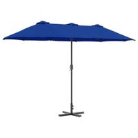 Tuinparasol Blauw 380 x 196 x 235 cm Poedergecoat staal - thumbnail