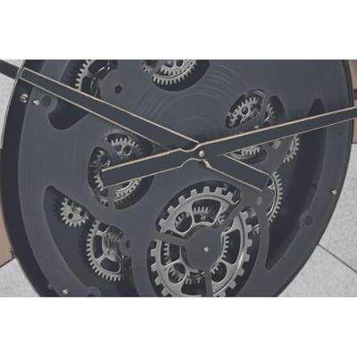 Muurklok Home ESPRIT Zwart Gouden Metaal Kristal Vintage 80 x 9,5 x 80 cm