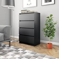 Dressoir 60x35x98,5 cm bewerkt hout zwart - thumbnail