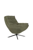 Dutchbone Draaifauteuil 'Vince' Rib, kleur Groen - thumbnail