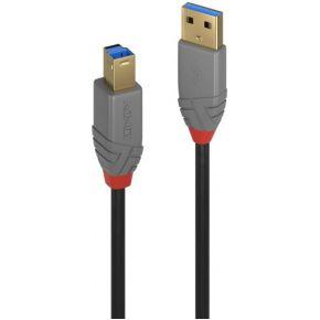 Lindy 36744 5m USB A USB B Mannelijk Mannelijk Zwart USB-kabel