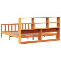 Bed met boekenkast zonder matras grenenhout wasbruin 180x200 cm - thumbnail