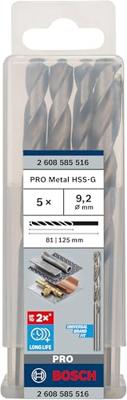 Bosch Accessories 2608585516 HSS Metaal-spiraalboor 9.2 mm Gezamenlijke lengte 125 mm Geslepen DIN 338 Cilinderschacht 5 stuk(s) - thumbnail