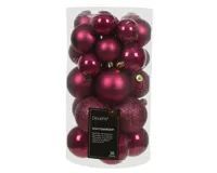Decoris kerstballen set Plastic 30st granaatappel 4-5-6cm - thumbnail
