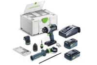 Festool TDC 18/4 5,0/4,0 I-Set QUADRIVE Accu Schroefboormachine 18V 4.0/5.0Ah + 1x Hulpstuk in Systainer - 577612 - thumbnail