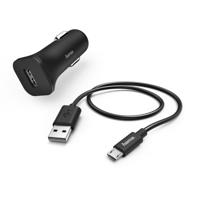 Hama Auto-oplaadset Micro-USB 1 A Zwart - thumbnail