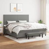 Boxspring met matras stof donkergrijs 200x200 cm - thumbnail