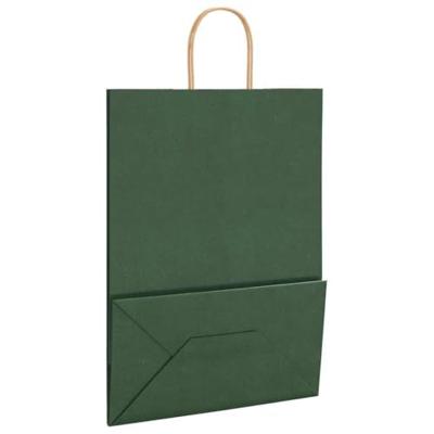 VidaXL Papieren zakken 250 st met hengsels 32x17x44 cm groen
