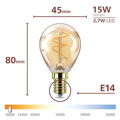 Philips 8721103048912 LED-lamp E14 Spiraal 2.7 W = 15 W Barnsteen 1 stuk(s) Philips 8721103048912 LED-lamp E14 Spiraal 2.7 W = 15 W Barnsteen 1 stuk(s)