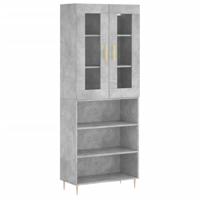 Hoge kast 69,5x34x180 cm bewerkt hout betongrijs - thumbnail