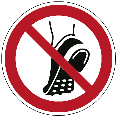 Geen schoenen met metalen noppen dragen - Ø 150 mm - Kunststof bord Geen schoenen met metalen noppen dragen - Ø 150 mm - Kunststof bord