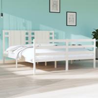 Bedframe zonder matras massief grenenhout wit 150x200 cm - thumbnail