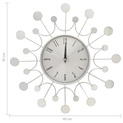VidaXL Wandklok 40 cm metaal zilverkleurig - thumbnail