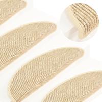 VidaXL Trapmatten 15 st 56x17x3 cm lichtbeige halfrond - thumbnail