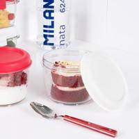 Hermetische Lunchtrommel Milan 500 ml Wit Transparant Plastic Rond Ø 12 cm - thumbnail