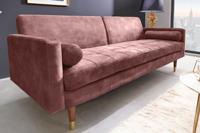 Moderne slaapbank COUTURE 196cm oudroze microvelours 3-zits slaapbankfunctie incl. Kussen - 42495 - thumbnail