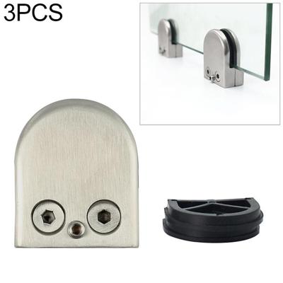 3 stuks 8-12mm concave gebogen onderkant matte gepolijst 201 RVS vaste clip reling glas hout Layer Board klembeugel