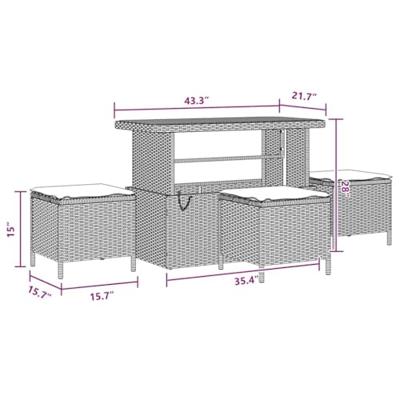 Tuinbankenset 10 pcs Zwart poly rattan