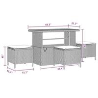 Tuinbankenset 9 pcs Zwart poly rattan - thumbnail
